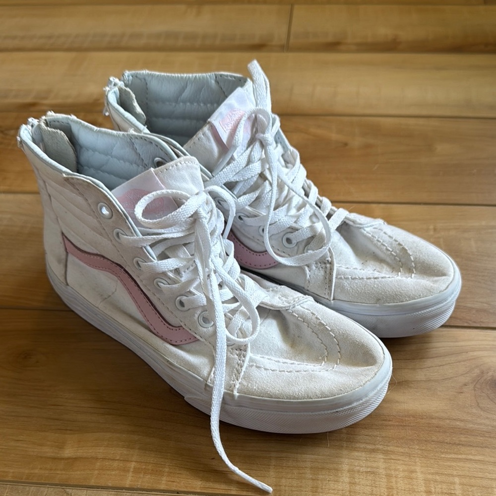 Vans SK8-HI zip ‘white chalk pink’ SIZE kids 4